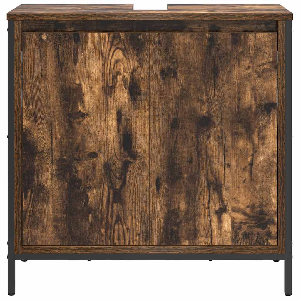 Bathroom Basin Cabinet Smoked Oak 60x34,5x60 cm