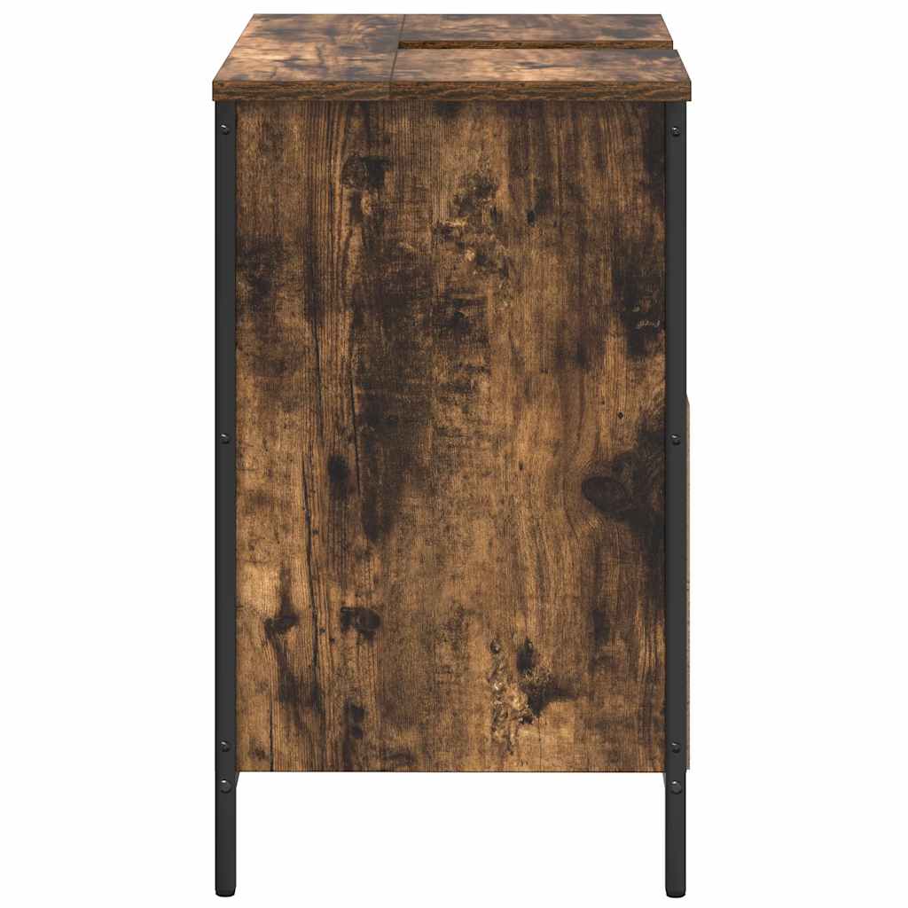 Bathroom Basin Cabinet Smoked Oak 60x34,5x60 cm