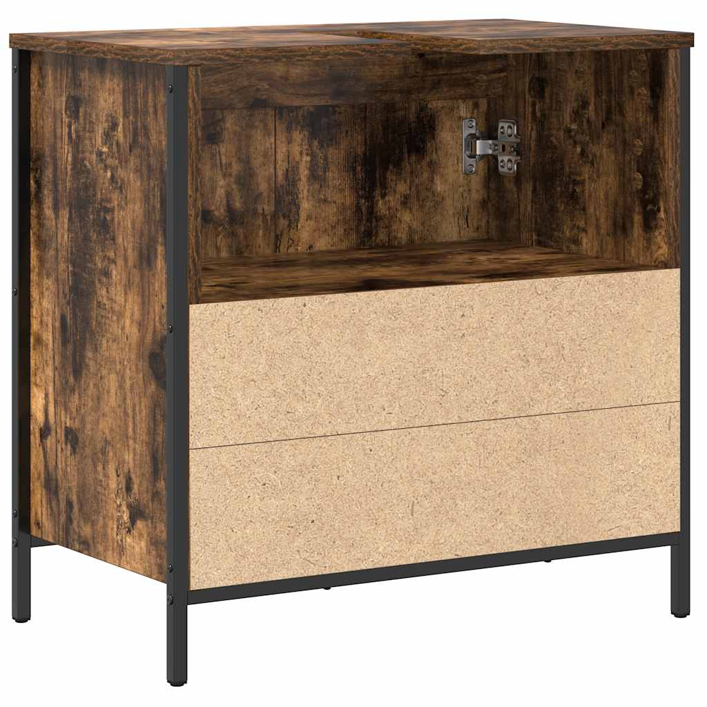 Bathroom Basin Cabinet Smoked Oak 60x34,5x60 cm
