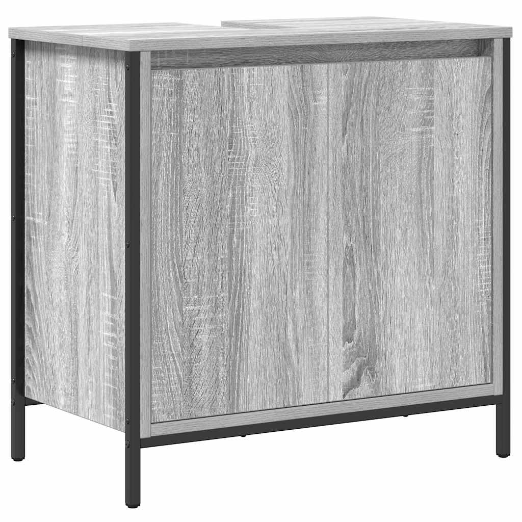 Bathroom Basin Cabinet Grey Sonoma 60x34,5x60 cm