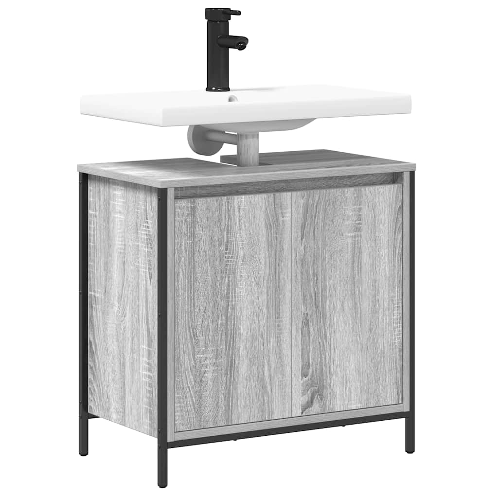 Bathroom Basin Cabinet Grey Sonoma 60x34,5x60 cm