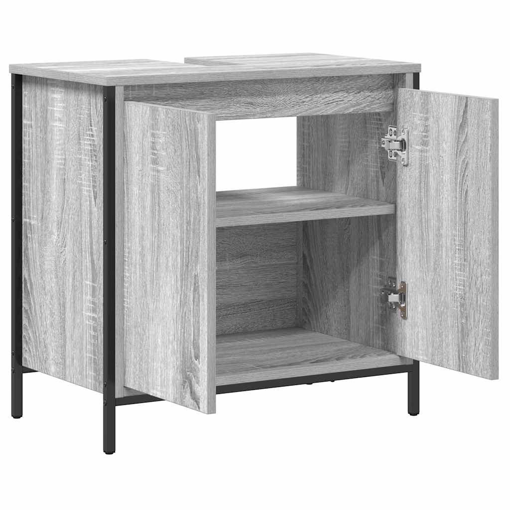 Bathroom Basin Cabinet Grey Sonoma 60x34,5x60 cm
