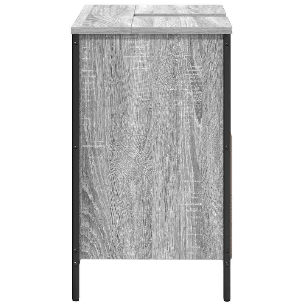 Bathroom Basin Cabinet Grey Sonoma 60x34,5x60 cm