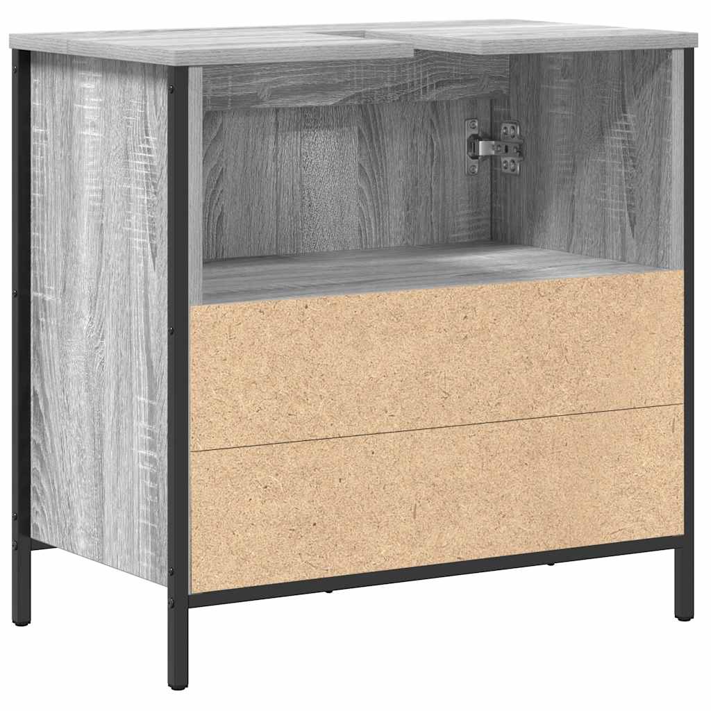 Bathroom Basin Cabinet Grey Sonoma 60x34,5x60 cm