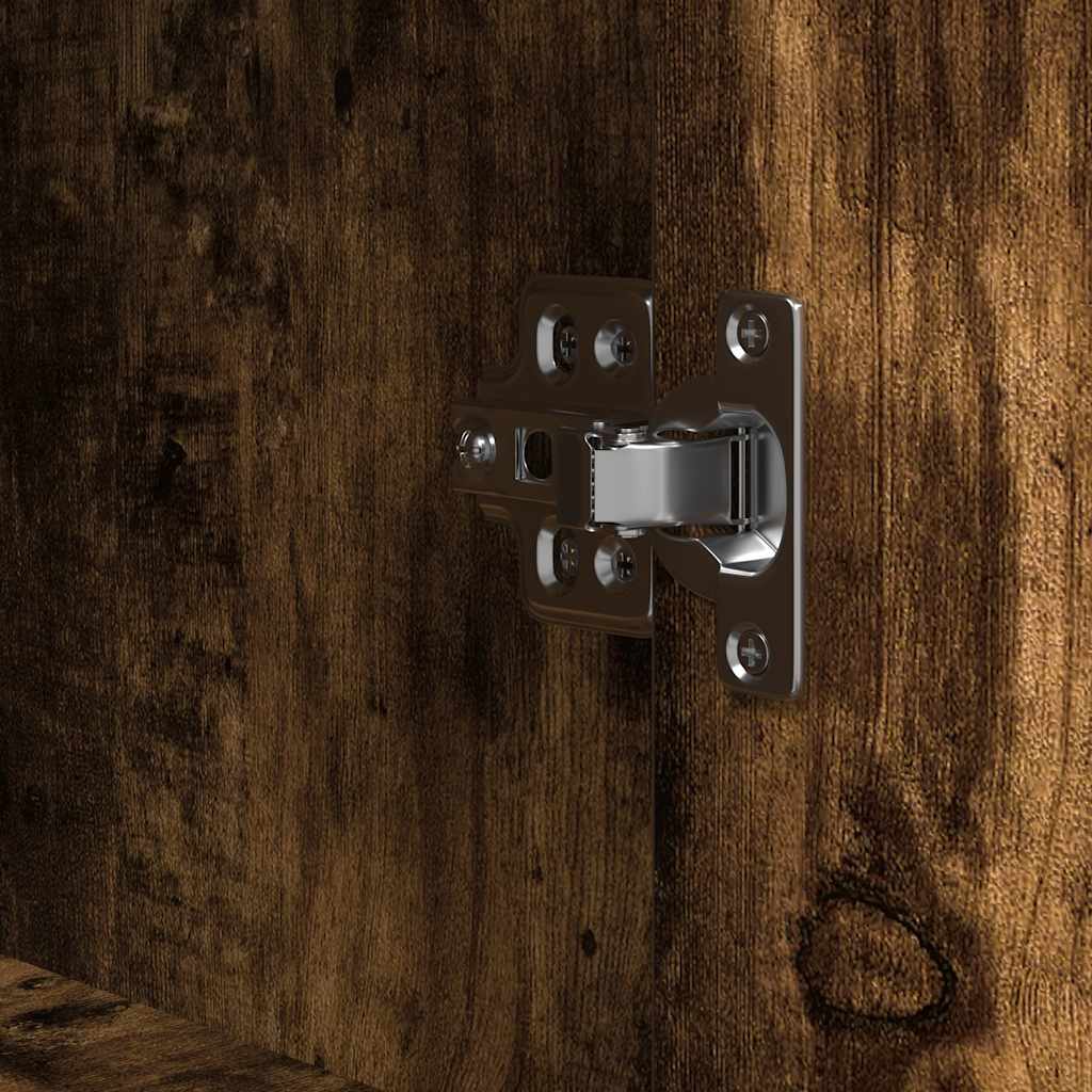 Bathroom Cabinet with Shelves Smoked Oak 36x35x165 cm