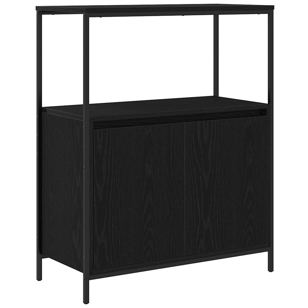 Bathroom Cabinet with Shelves Black Oak 76,5x35x95 cm