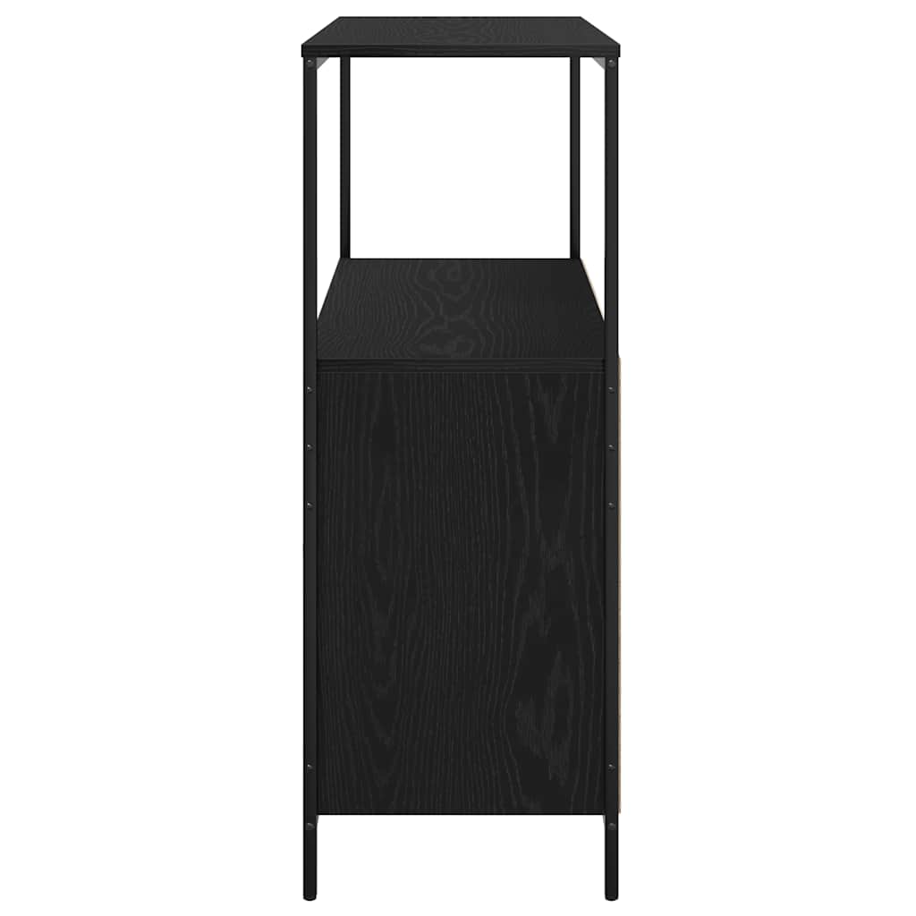 Bathroom Cabinet with Shelves Black Oak 76,5x35x95 cm