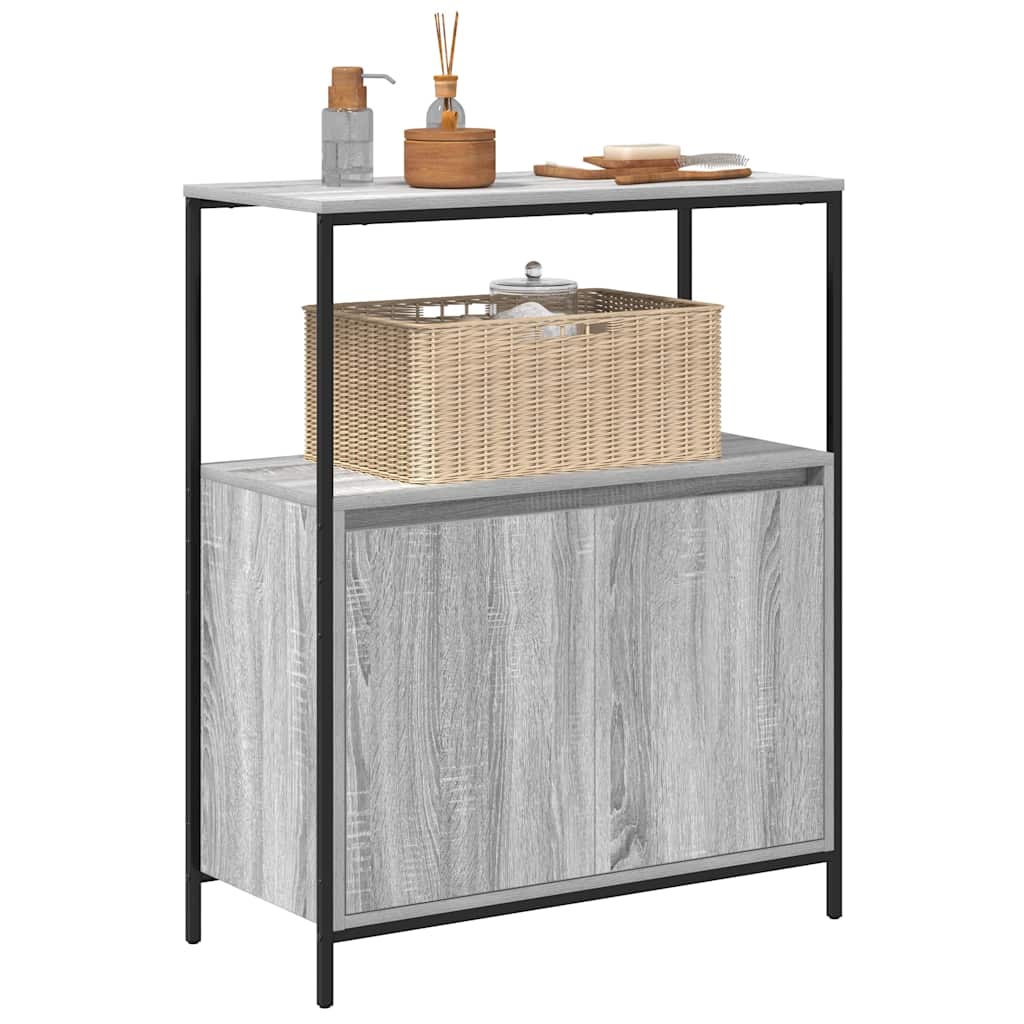 Bathroom Cabinet with Shelves Grey Sonoma 76,5x35x95 cm