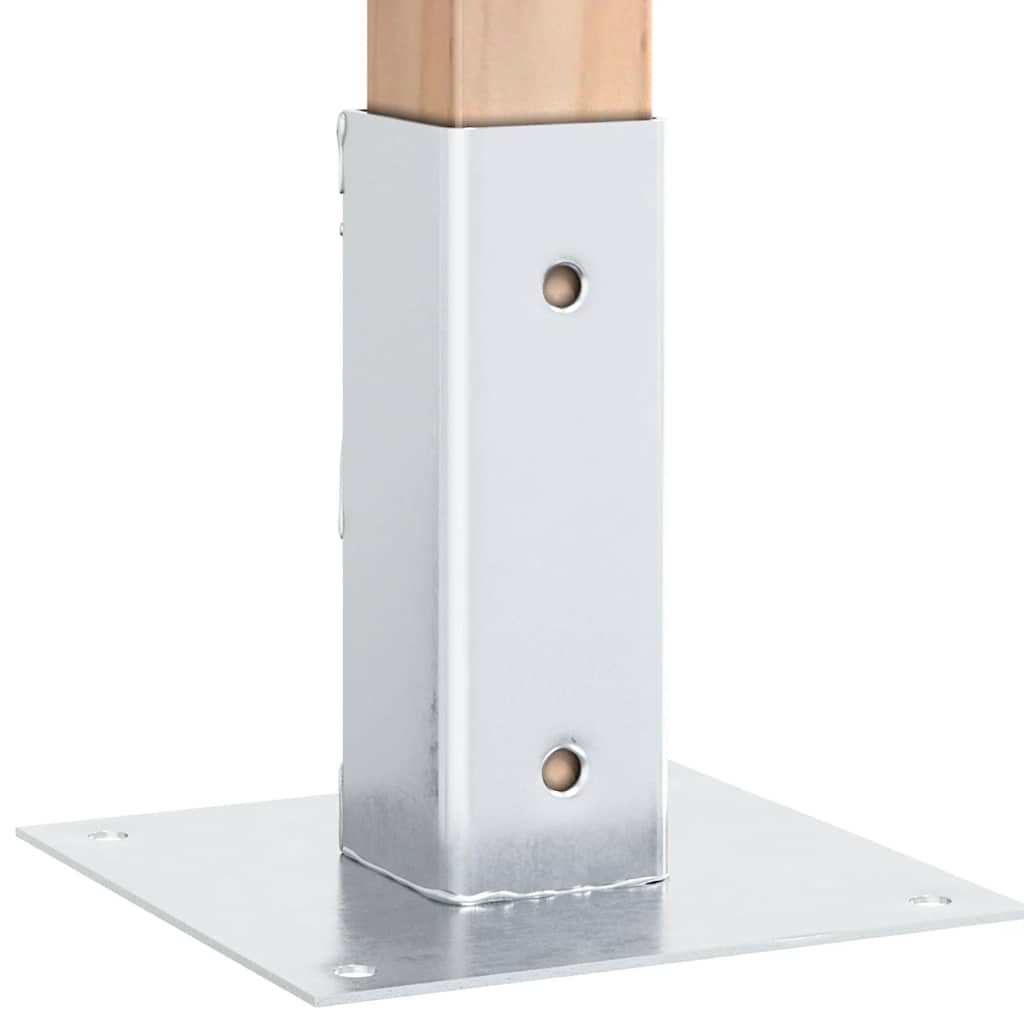 Post Bases Square 4 pcs Silver 46x46 mm Galvanised Steel