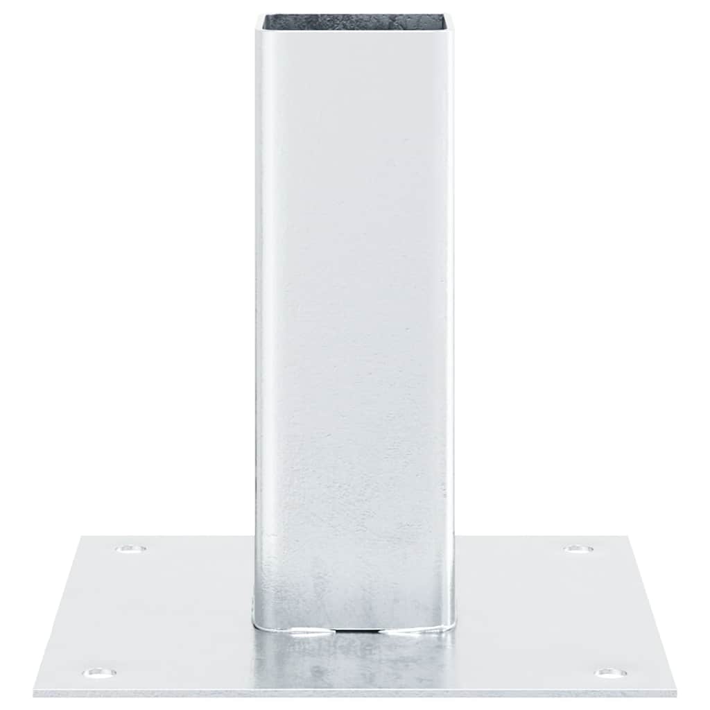 Post Bases Square 4 pcs Silver 46x46 mm Galvanised Steel