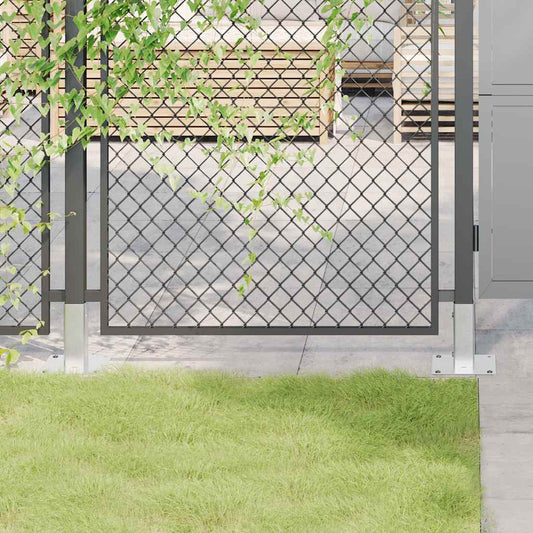 Post Bases Square 4 pcs Silver 46x46 mm Galvanised Steel