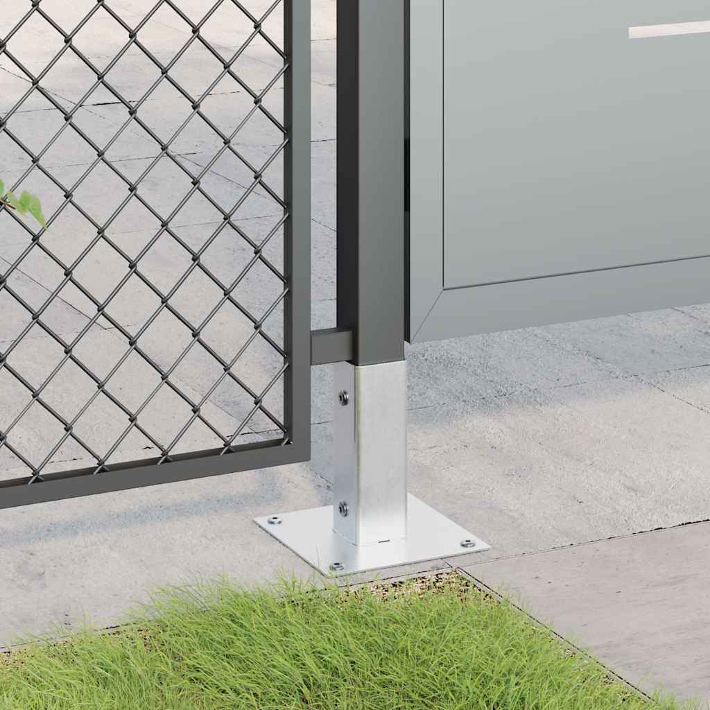Post Bases Square 12 pcs Silver 46x46 mm Galvanised Steel