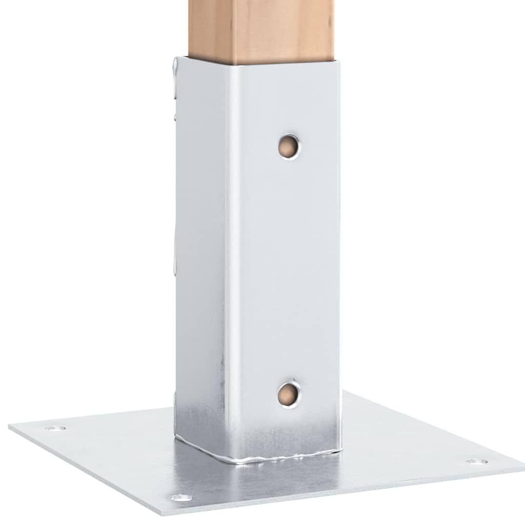 Post Bases Square 12 pcs Silver 46x46 mm Galvanised Steel