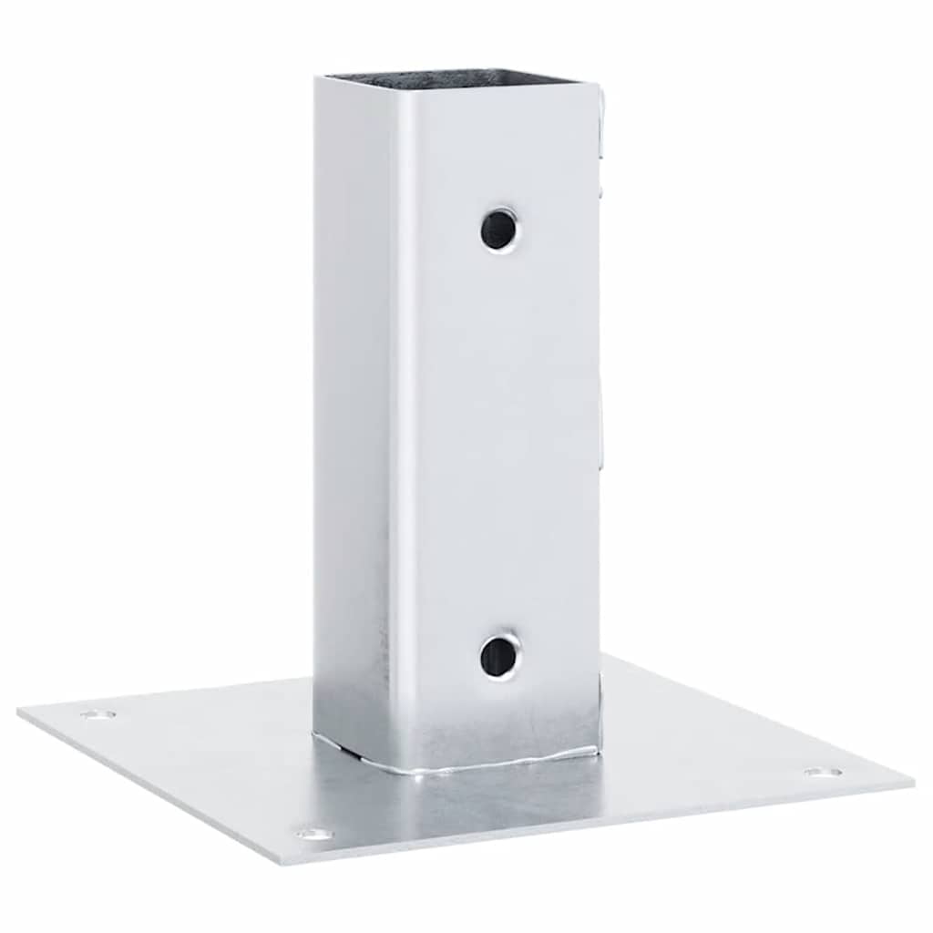 Post Bases Square 4 pcs Silver 51x51 mm Galvanised Steel