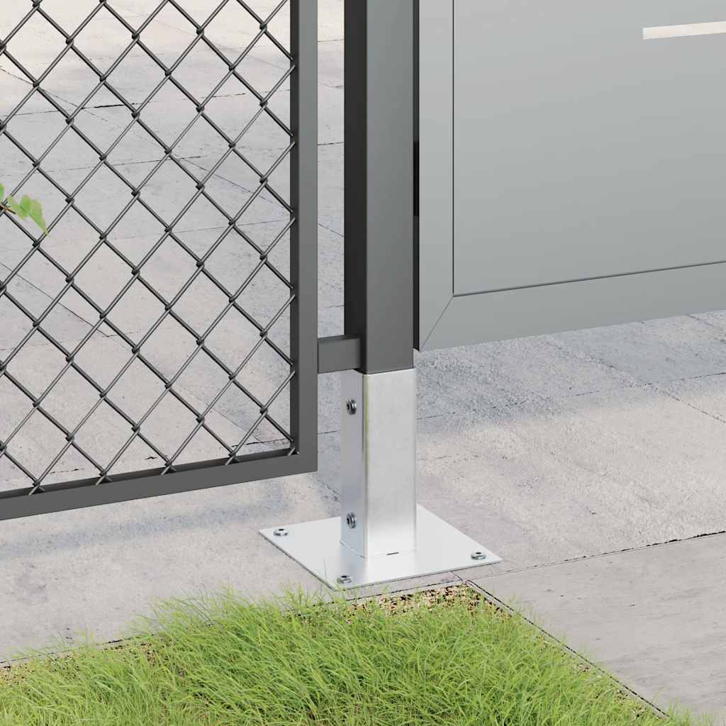 Post Bases Square 4 pcs Silver 51x51 mm Galvanised Steel
