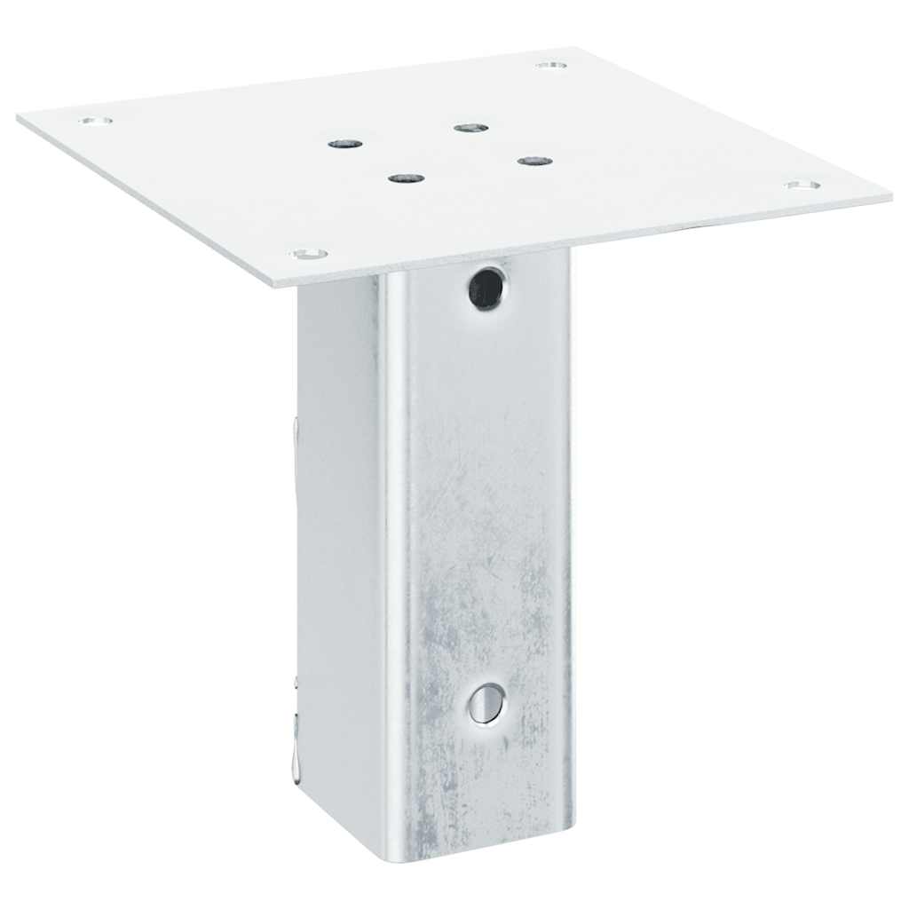 Post Bases Square 4 pcs Silver 51x51 mm Galvanised Steel