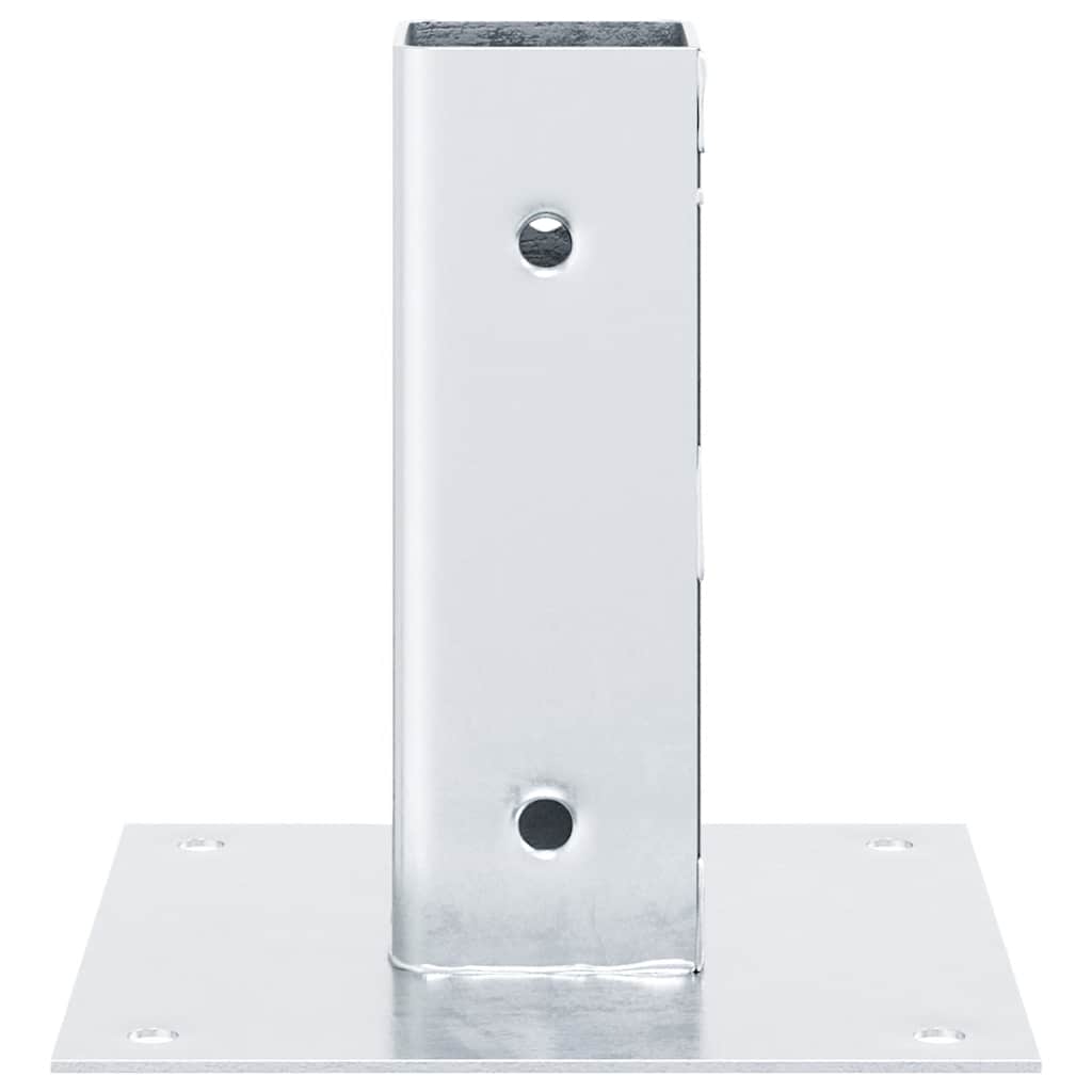 Post Bases Square 4 pcs Silver 51x51 mm Galvanised Steel