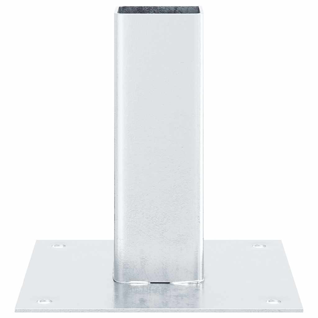 Post Bases Square 4 pcs Silver 51x51 mm Galvanised Steel