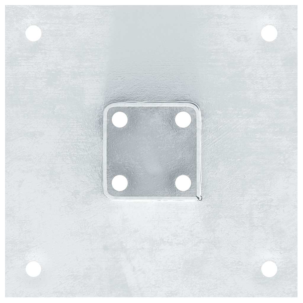 Post Bases Square 4 pcs Silver 51x51 mm Galvanised Steel