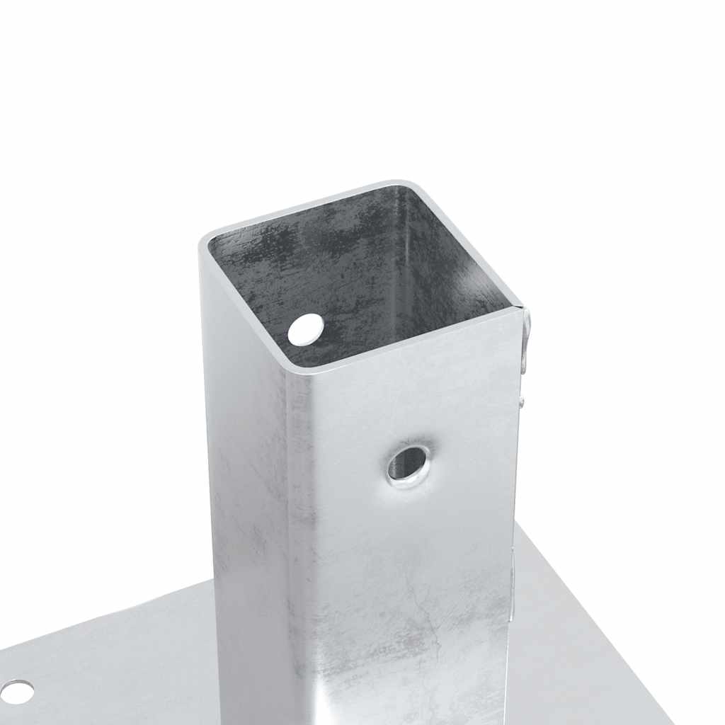Post Bases Square 4 pcs Silver 51x51 mm Galvanised Steel