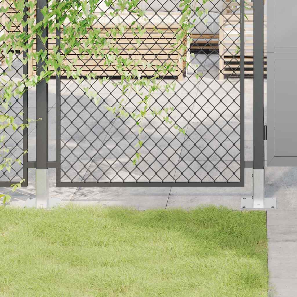 Post Bases Square 4 pcs Silver 51x51 mm Galvanised Steel