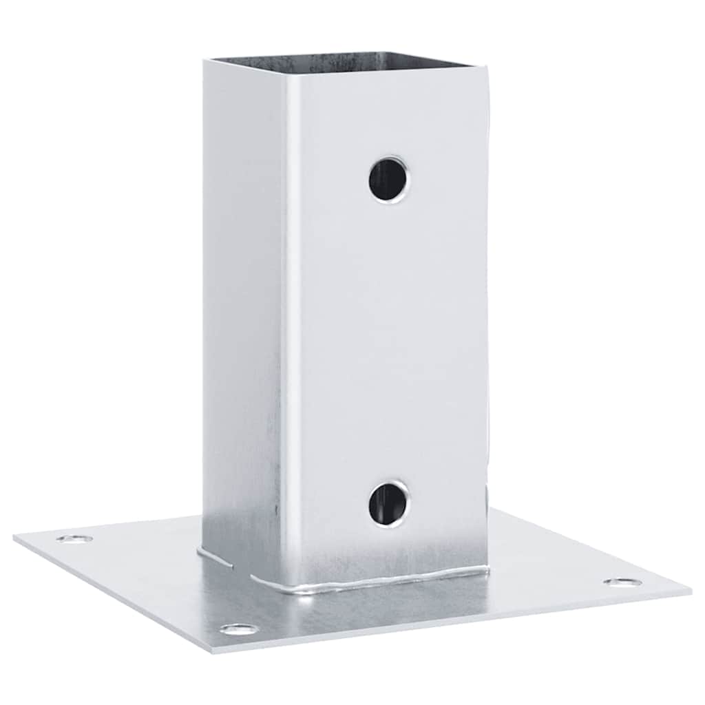 Post Bases Square 4 pcs Silver 61x61 mm Galvanised Steel