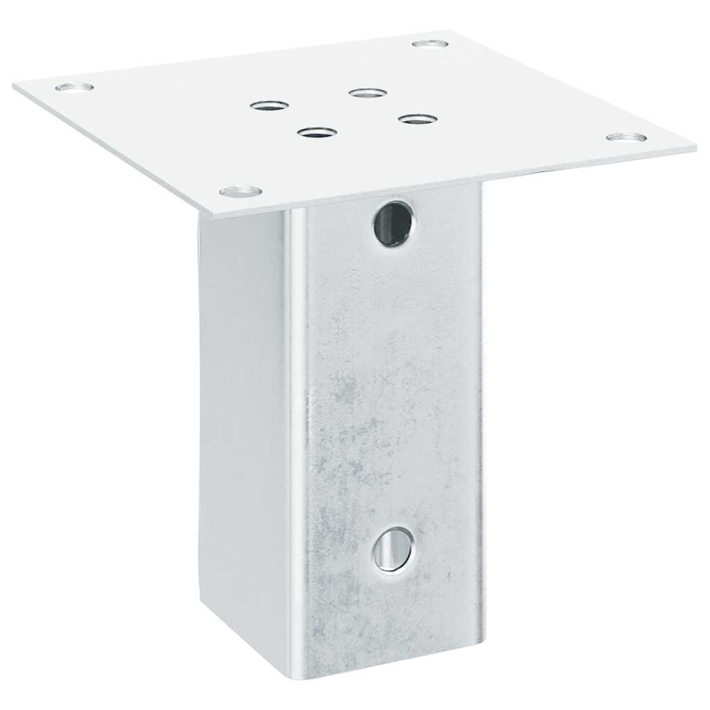 Post Bases Square 12 pcs Silver 61x61 mm Galvanised Steel