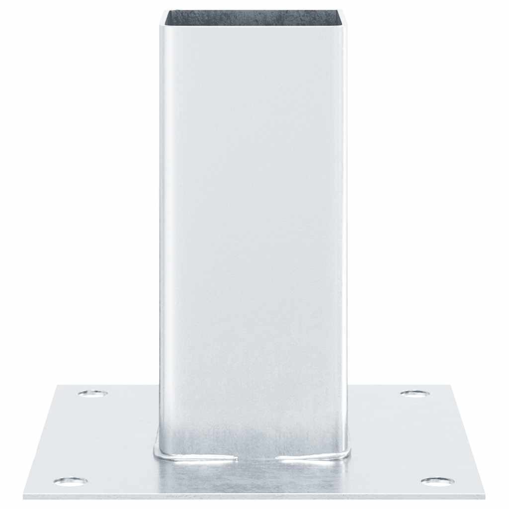 Post Bases Square 12 pcs Silver 61x61 mm Galvanised Steel