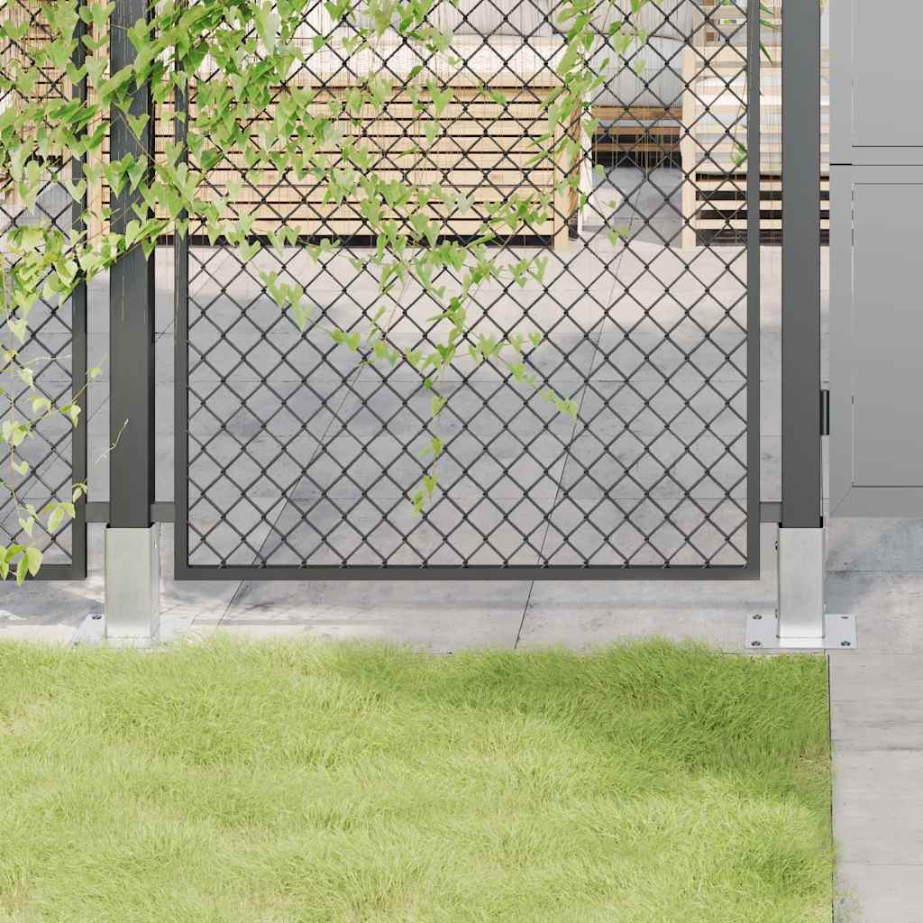 Post Bases Square 12 pcs Silver 61x61 mm Galvanised Steel