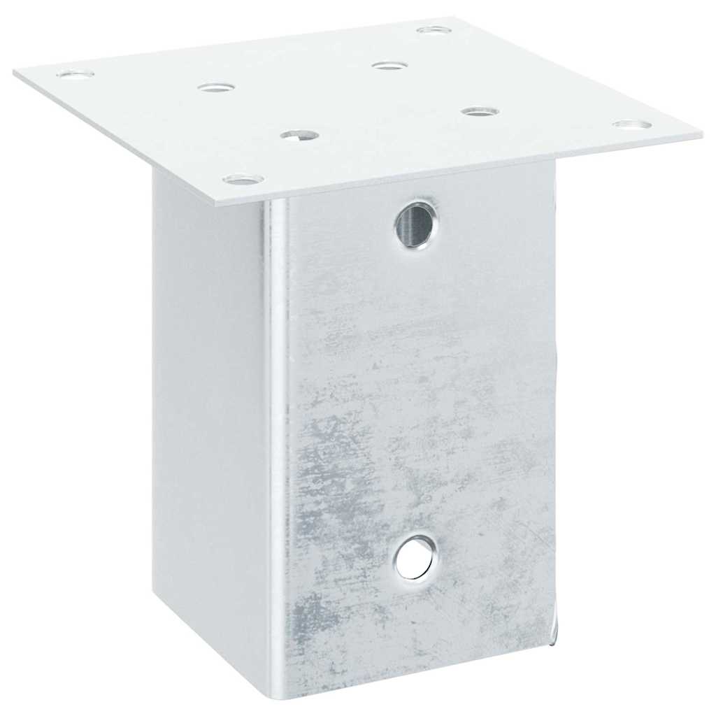 Post Bases Square 4 pcs Silver 81x81 mm Galvanised Steel