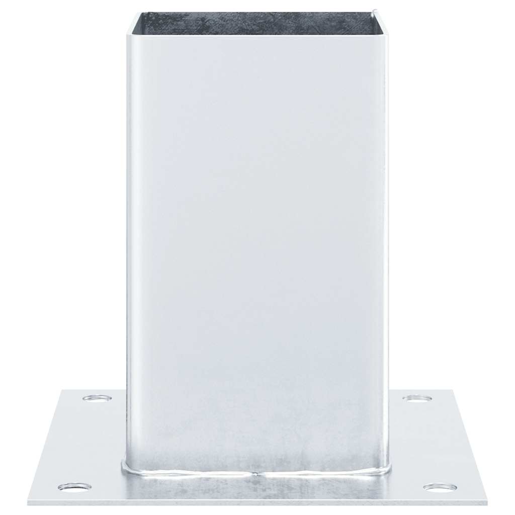Post Bases Square 4 pcs Silver 81x81 mm Galvanised Steel