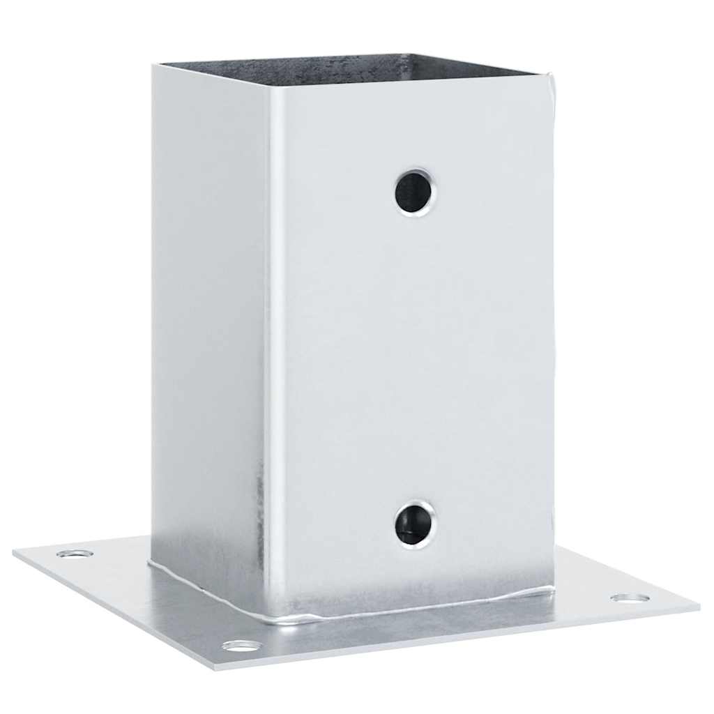 Post Bases Square 12 pcs Silver 81x81 mm Galvanised Steel