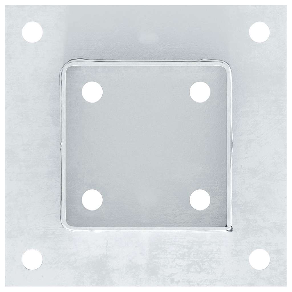 Post Bases Square 12 pcs Silver 81x81 mm Galvanised Steel