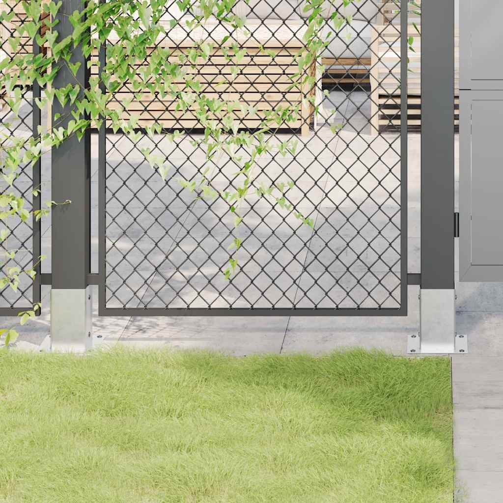 Post Bases Square 12 pcs Silver 81x81 mm Galvanised Steel