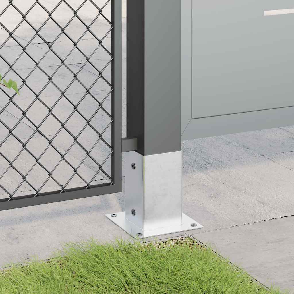 Post Bases Square 4 pcs Silver 91x91 mm Galvanised Steel
