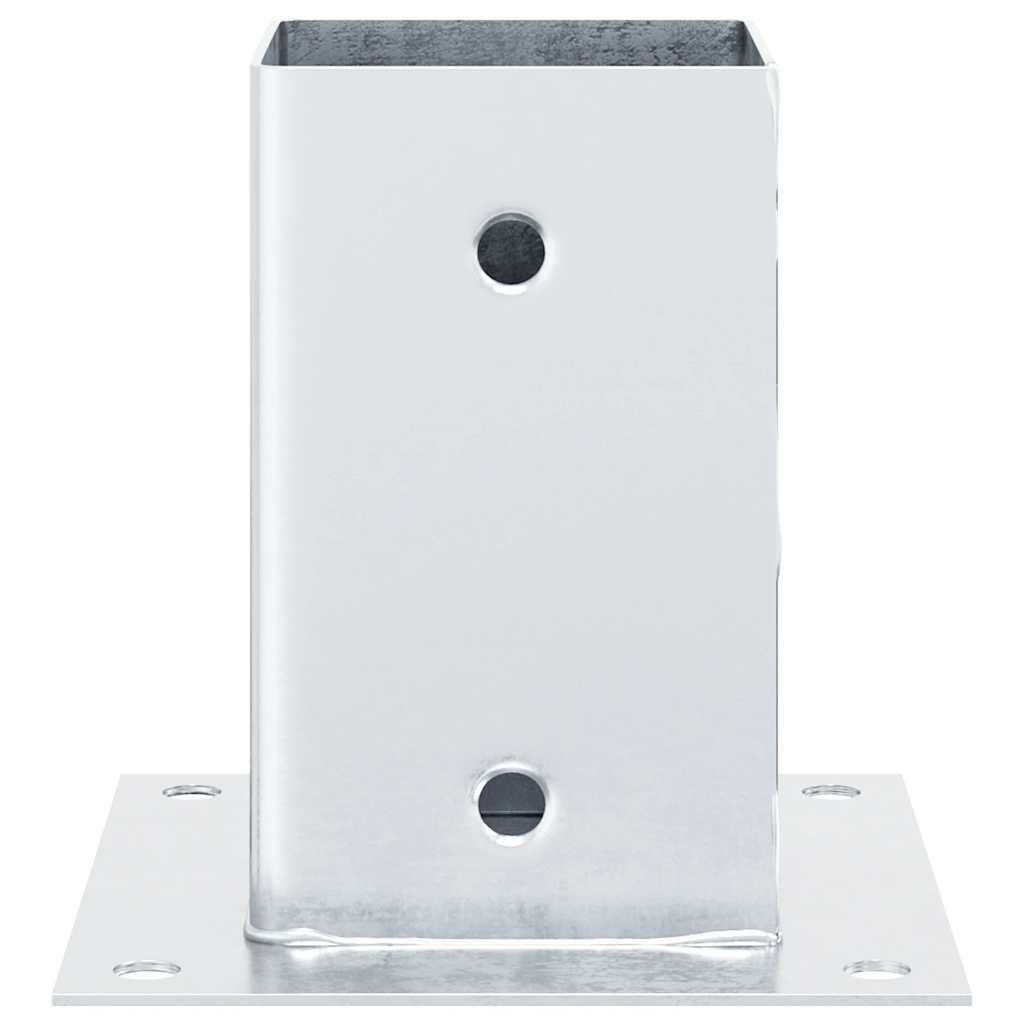 Post Bases Square 12 pcs Silver 91x91 mm Galvanised Steel