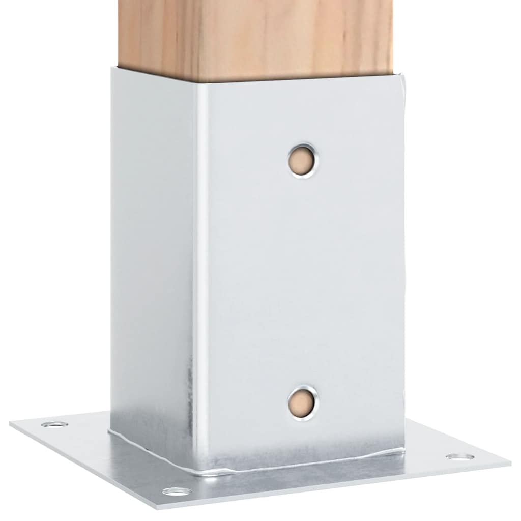 Post Bases Square 12 pcs Silver 91x91 mm Galvanised Steel