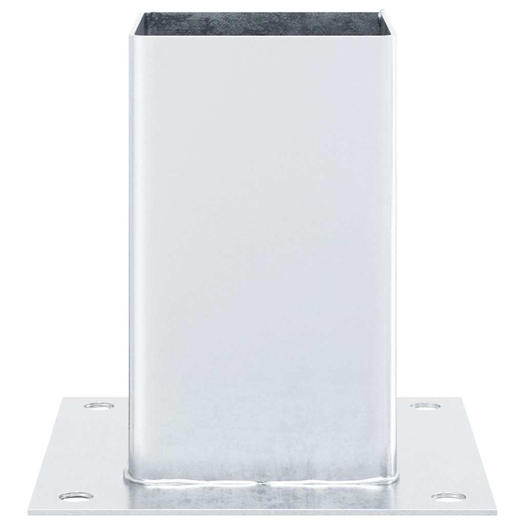 Post Bases Square 12 pcs Silver 91x91 mm Galvanised Steel