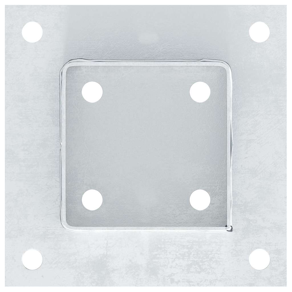 Post Bases Square 12 pcs Silver 91x91 mm Galvanised Steel