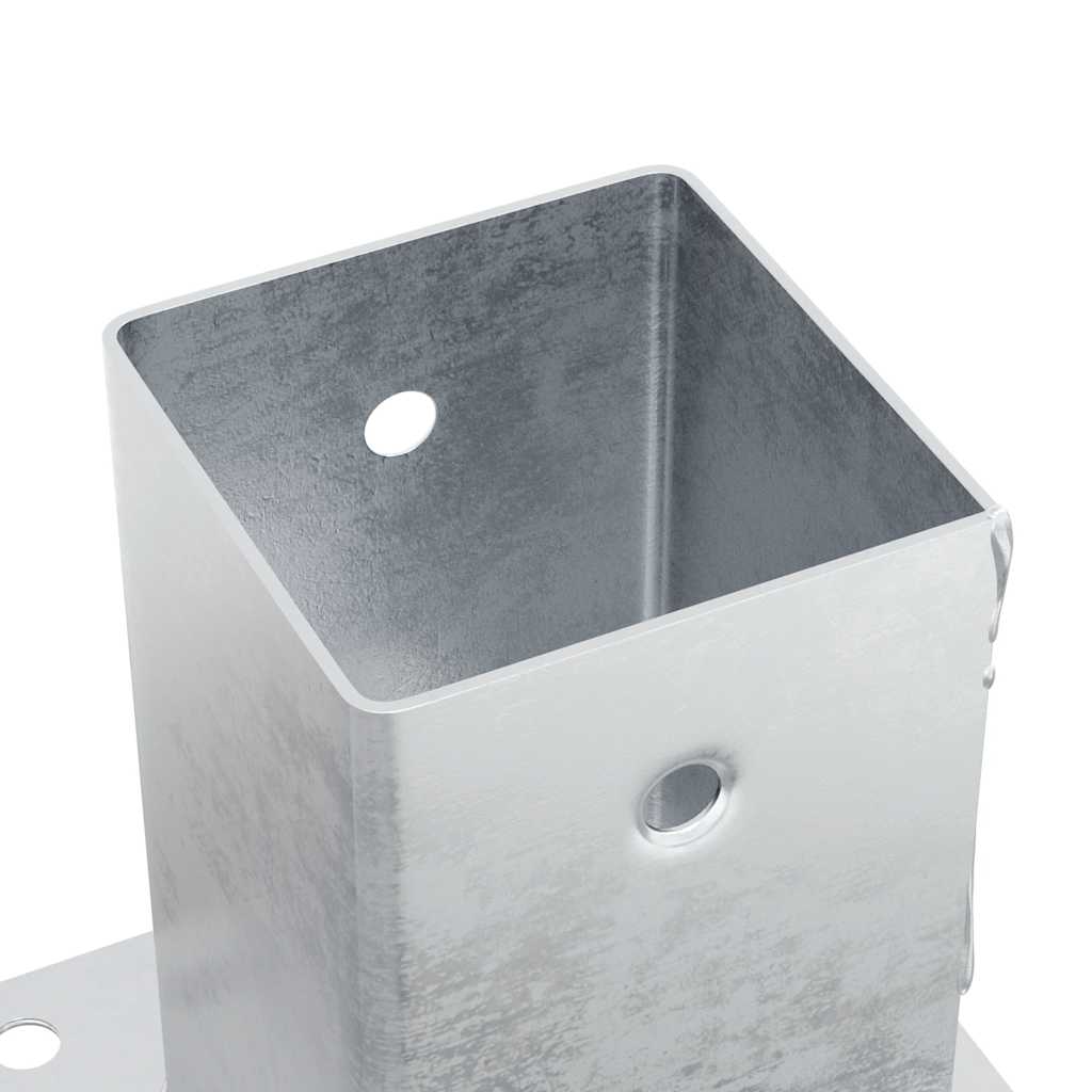 Post Bases Square 12 pcs Silver 91x91 mm Galvanised Steel