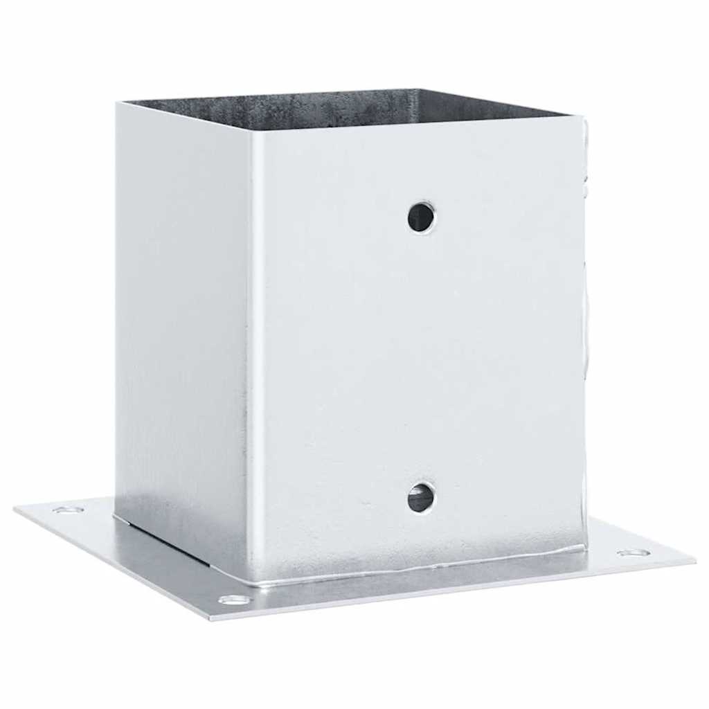 Post Bases Square 4 pcs Silver 101x101 mm Galvanised Steel