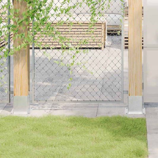 Post Bases Square 4 pcs Silver 101x101 mm Galvanised Steel