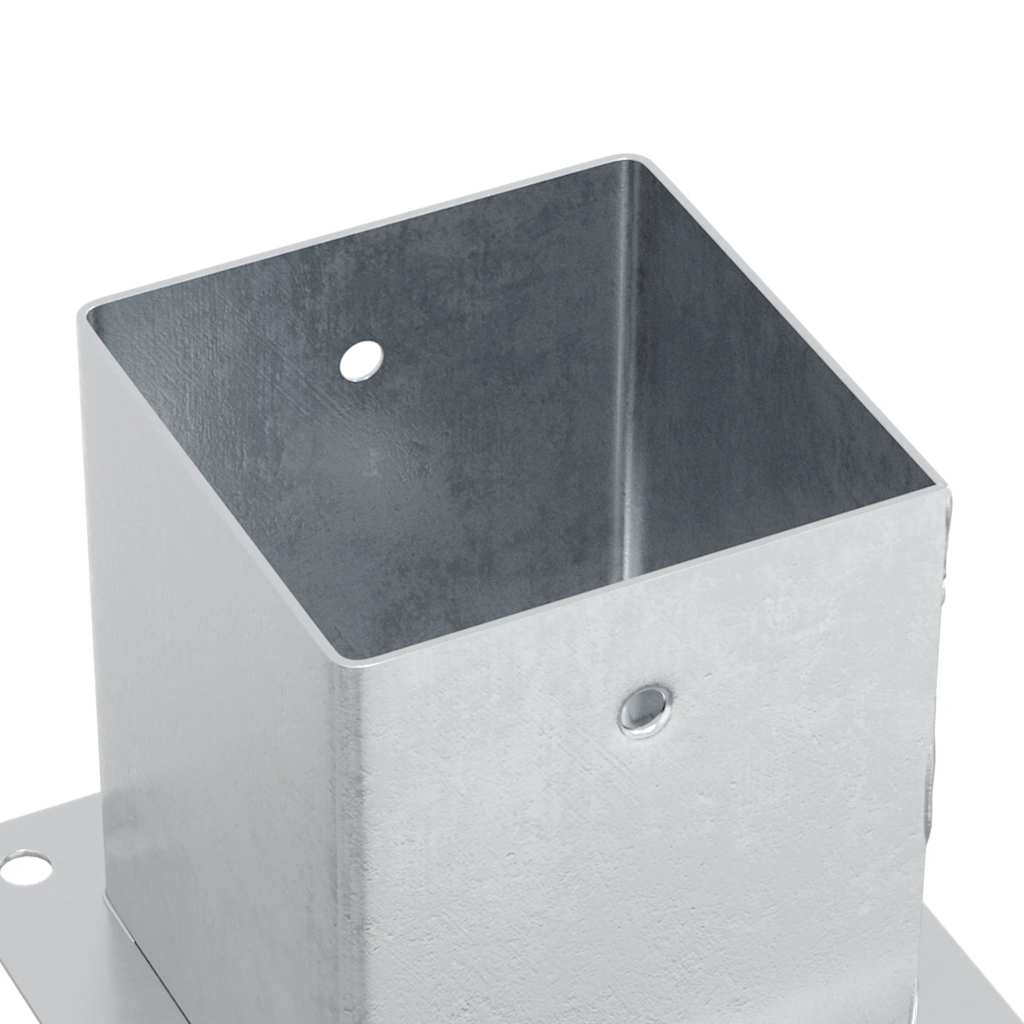 Post Bases Square 12 pcs Silver 101x101 mm Galvanised Steel
