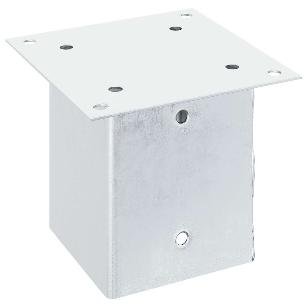 Post Bases Square 4 pcs Silver 121x121 mm Galvanised Steel