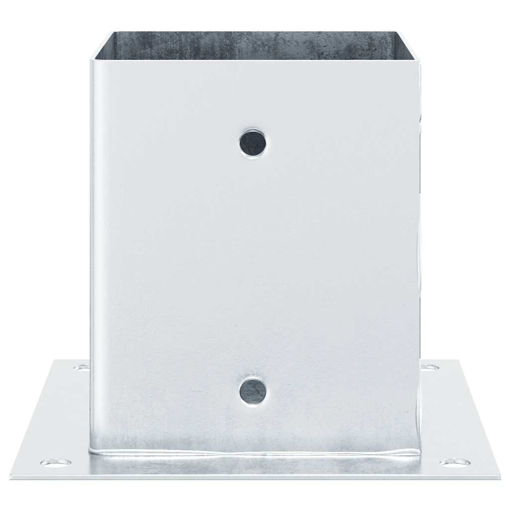 Post Bases Square 4 pcs Silver 121x121 mm Galvanised Steel