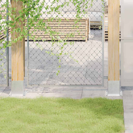 Post Bases Square 4 pcs Silver 121x121 mm Galvanised Steel