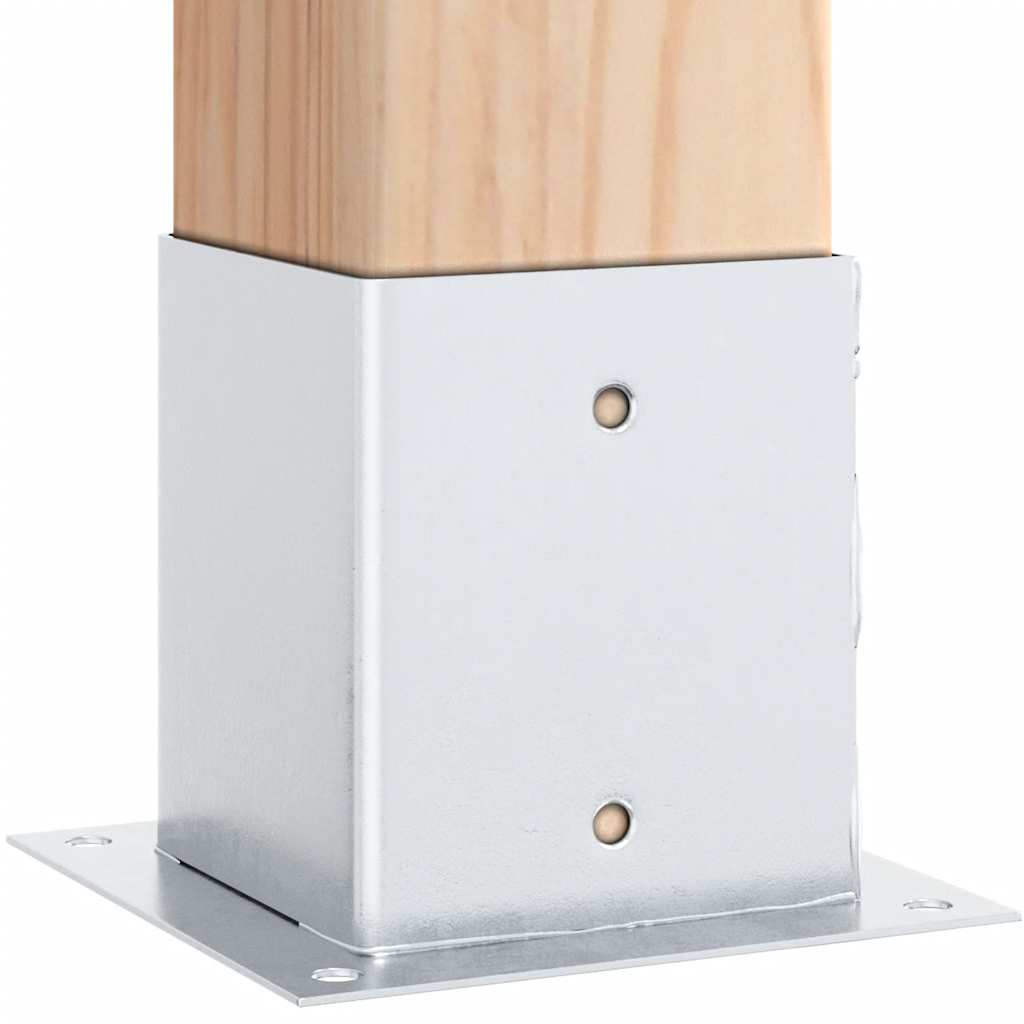 Post Bases Square 12 pcs Silver 121x121 mm Galvanised Steel