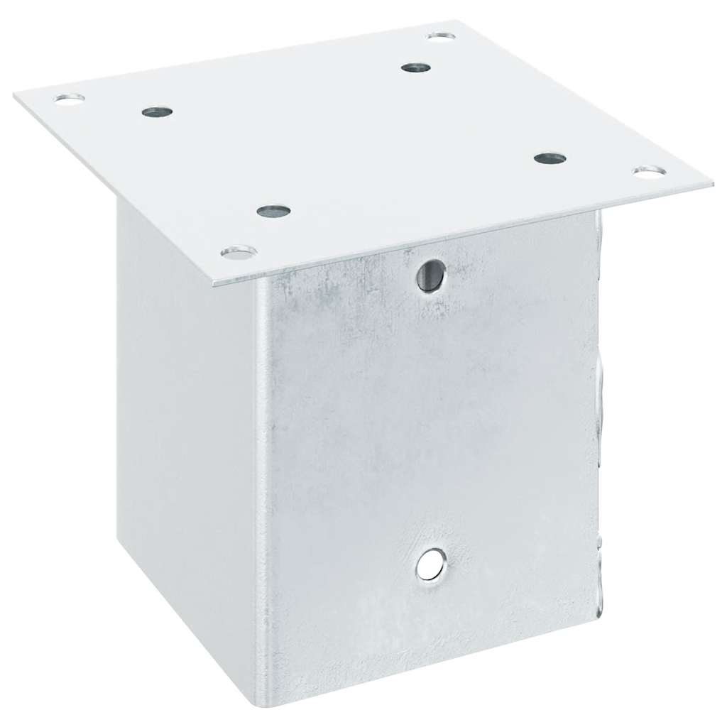 Post Bases Square 12 pcs Silver 121x121 mm Galvanised Steel