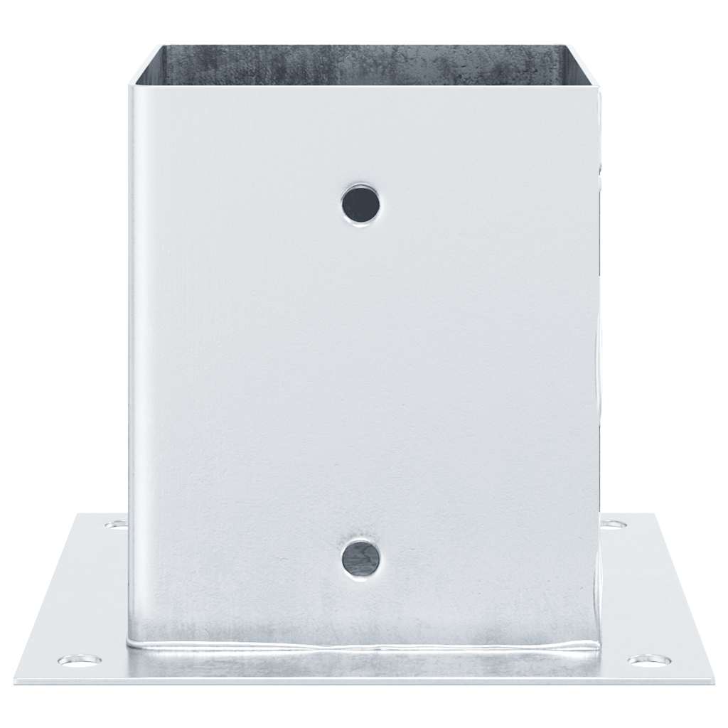 Post Bases Square 12 pcs Silver 121x121 mm Galvanised Steel