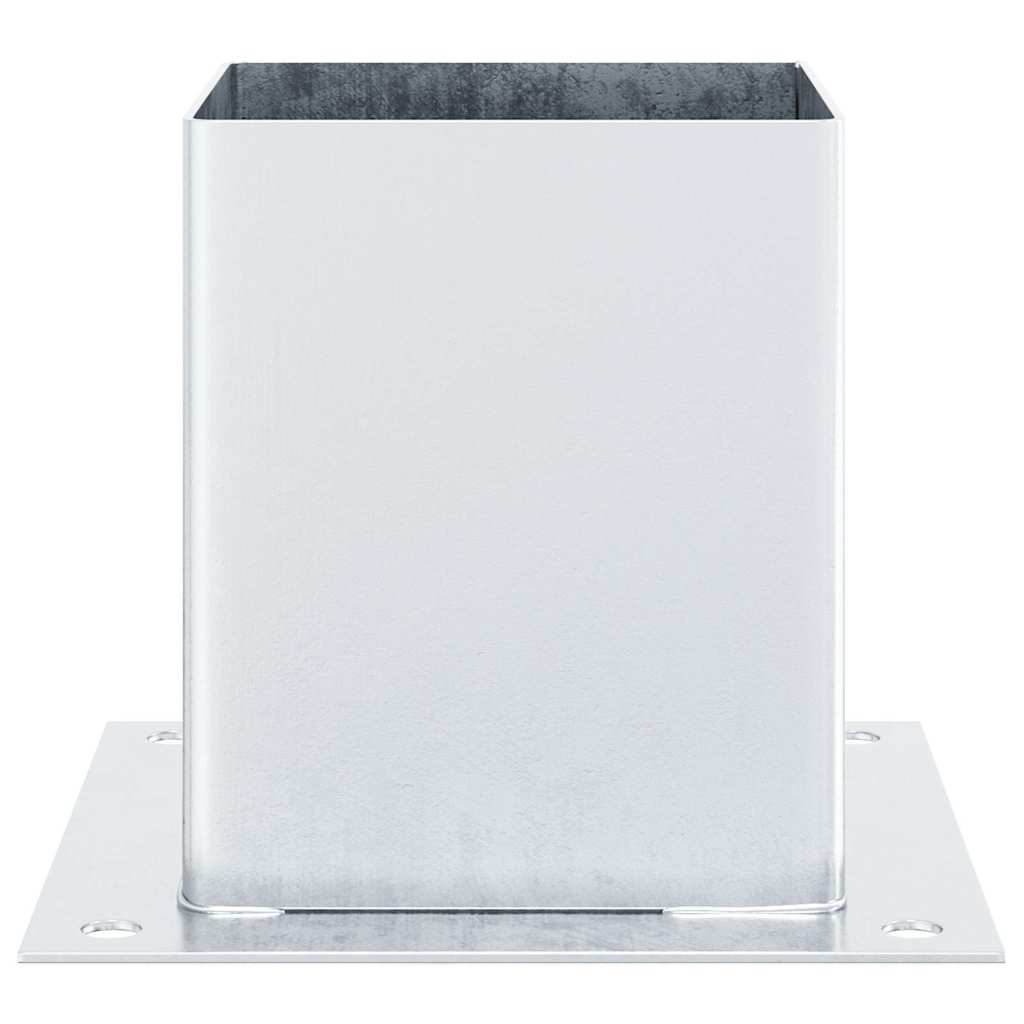 Post Bases Square 12 pcs Silver 121x121 mm Galvanised Steel